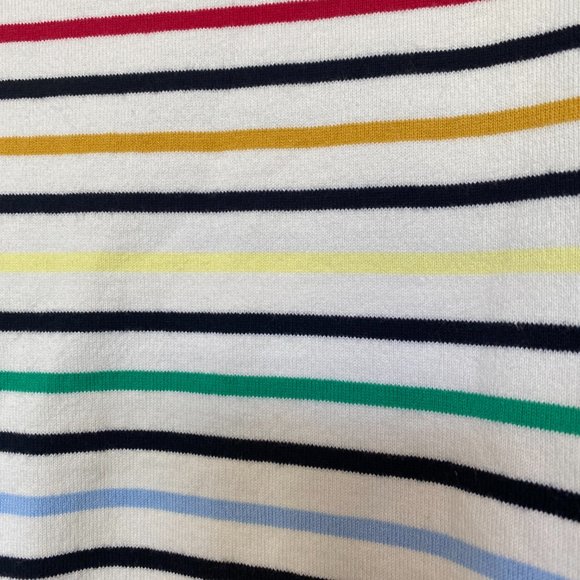 Woman's Talbots Authentic Ivory Perry Rainbow Stripe Long Sleeve Top Size PS - Picture 2 of 5